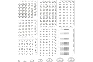7 Sizes Self Adhesive Ivory White Hair Pearl Stickers, Caffox 2032 Pieces...