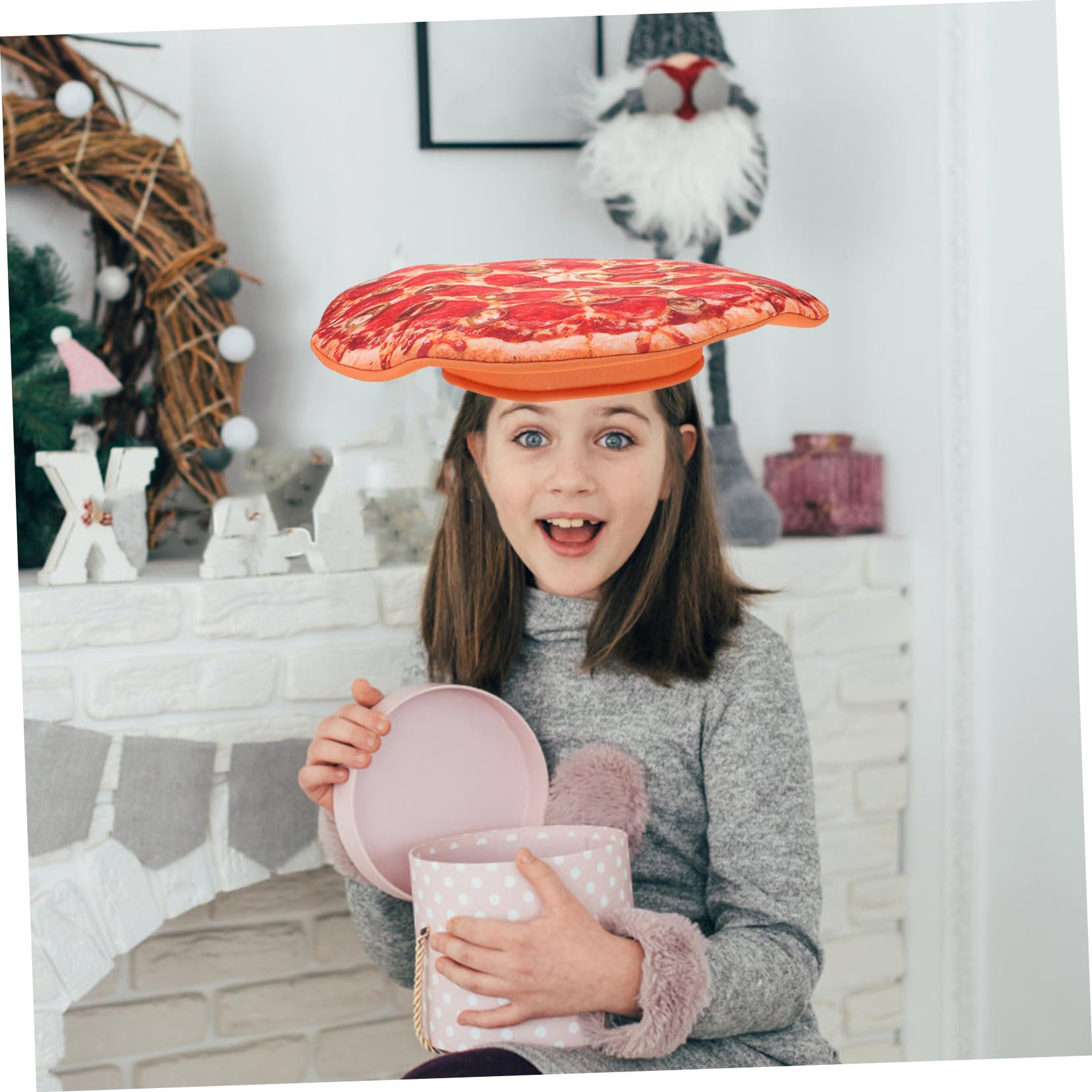 3pezzi Copricapo Forma Pizza Per Feste e Cosplay Cappello Adorabile Accessorio Per Halloween Foto e Celebrazioni Amici e Famiglia