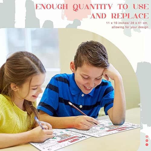 Miniatura 6 de 60 manteles individuales para colorear de Acción de Gracias para niños, manteles individuales para colorear de otoño de 11 x 16 pulgadas, tapete de