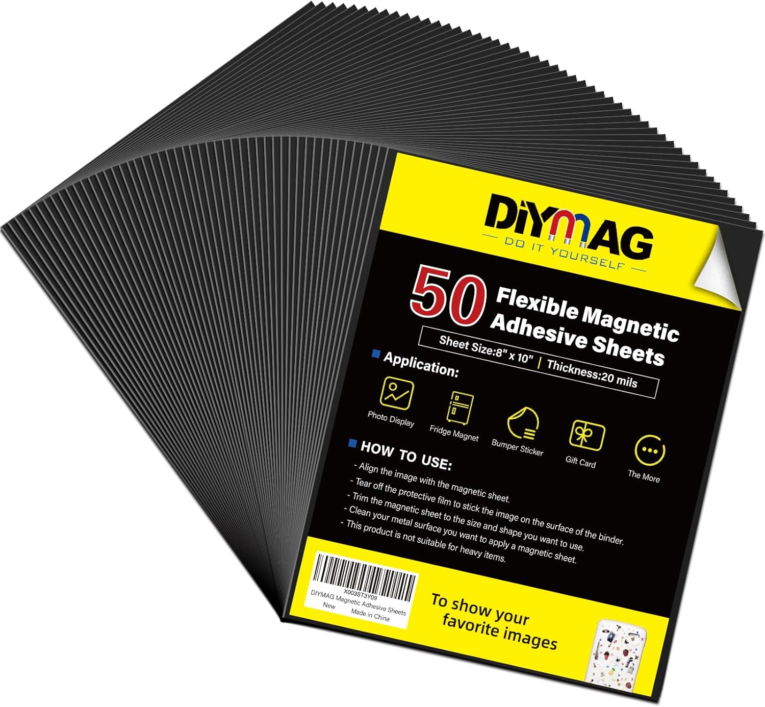 8x10 Adhesive Magnet Sheets - 10 Pack Thick 60 Mil Flexible Magnets