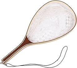 Fly Fishing Net, Trout Net, Wooden Frame Fly Fishing Landing Net with Soft Rubber Mesh for Catch and Release, Lightweight Fish Net for Trout Bass, Fly Fishing Gear for Stream Fishing