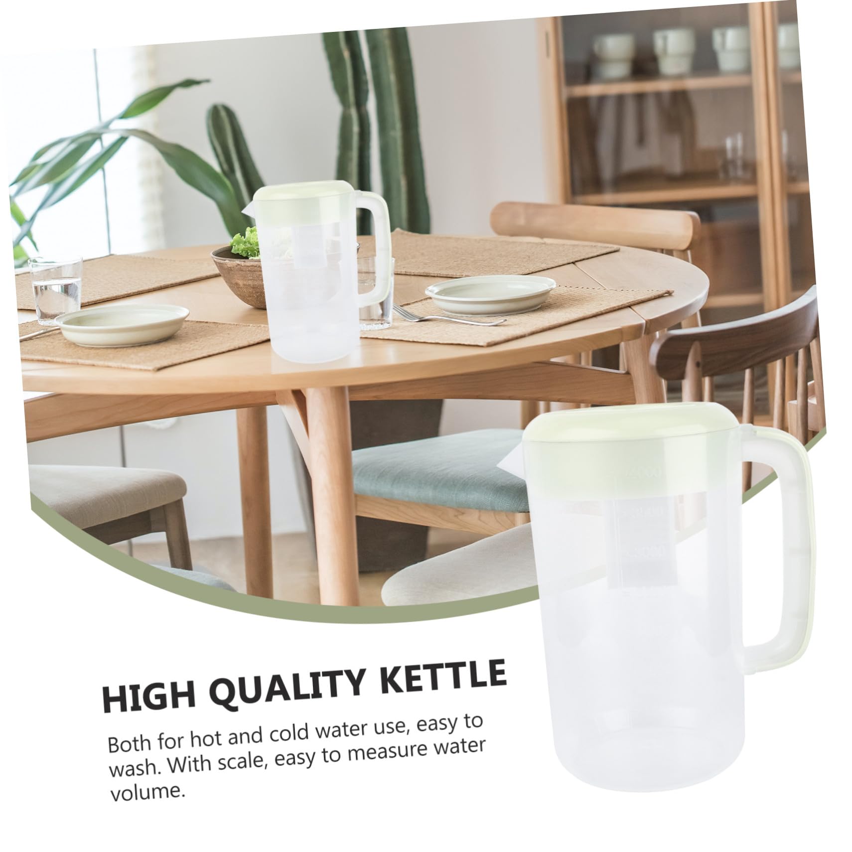 Jarra de Agua Plástica Transparente 4000ml con Mango y Tapa para Bebidas Frías en Casa
