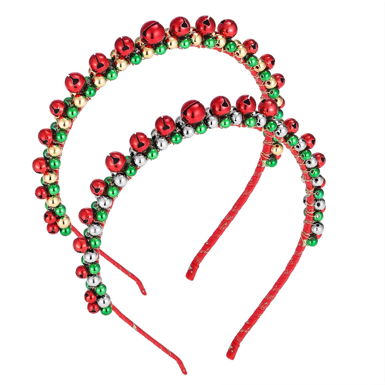 HEIDKRUEGER Christmas Headbands for Women Red Green Gold