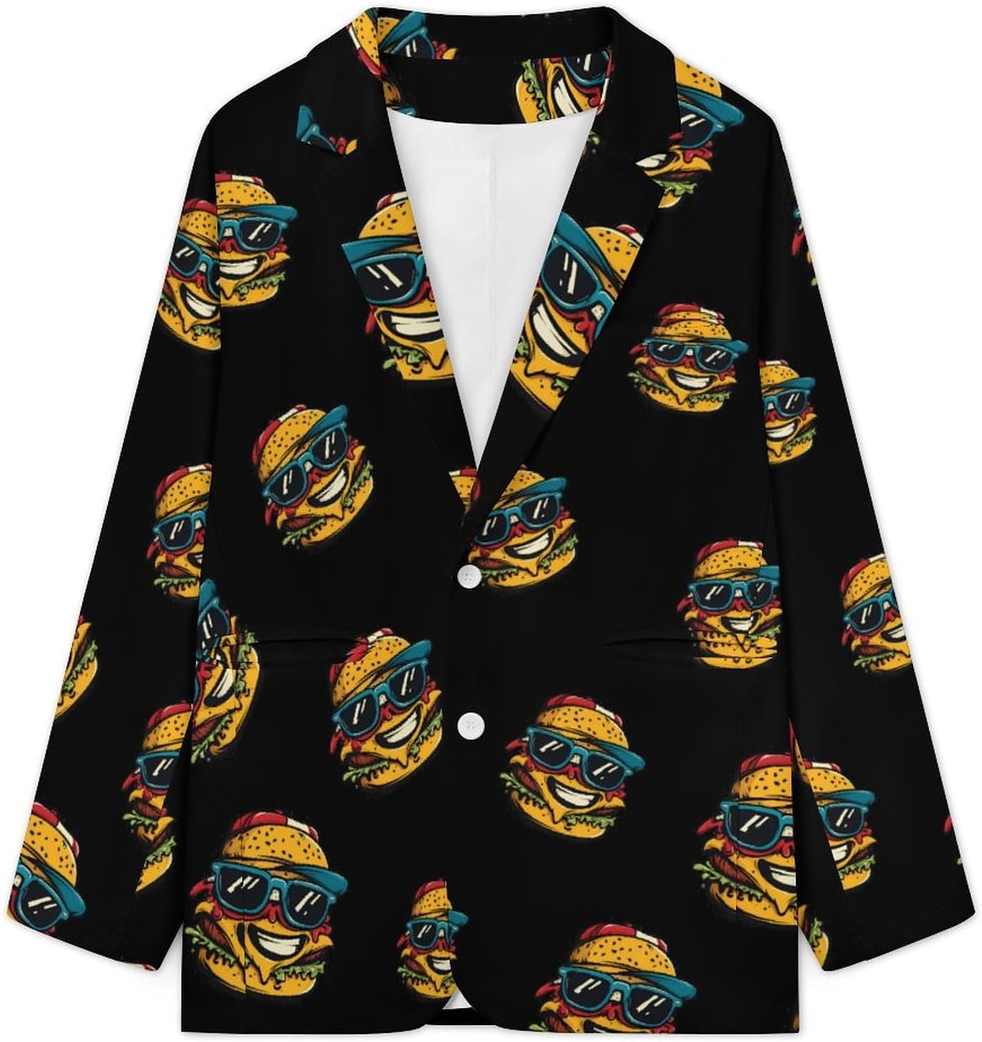 Funny Burger Hamburger Novelty Men's Blazer Suit Jackets 6X-Large