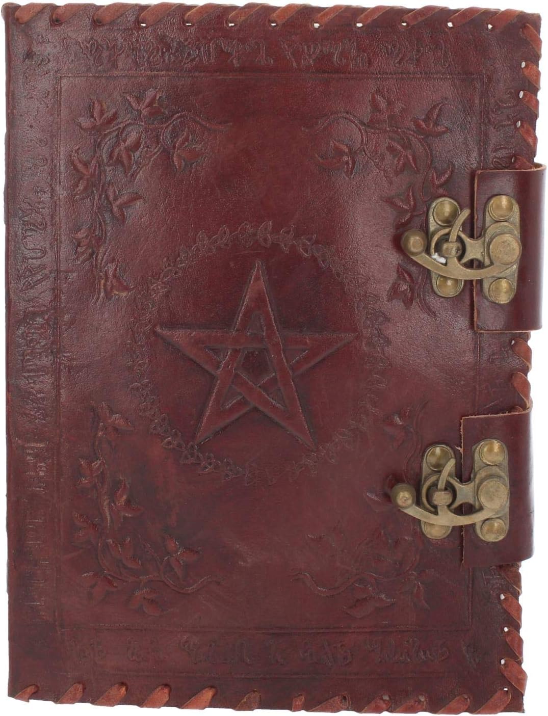 Nemesis Now Small Book of Shadow Leather Journal with Lock 27cm Brown
