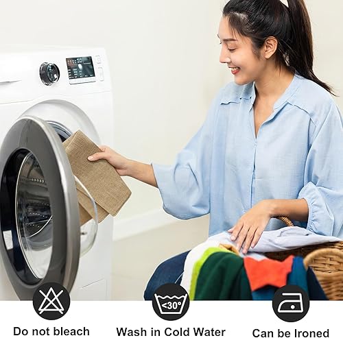 Miniatura 6 de homing Juego de 4 manteles individuales de tela de lino y algodón, lavables, para interiores y exteriores, fáciles de limpiar, 13 x 19 pulgadas