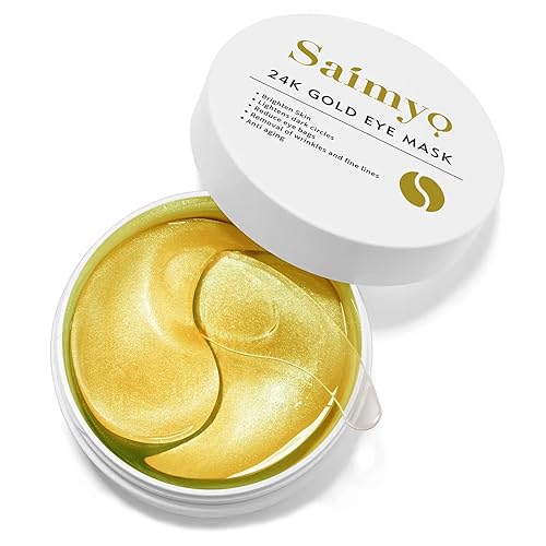 Máscara de ojos de oro de 24 quilates, 60 unidades, máscara dorada para debajo de los ojos, retinol y colágeno, tratamientos para ojos hinchados y