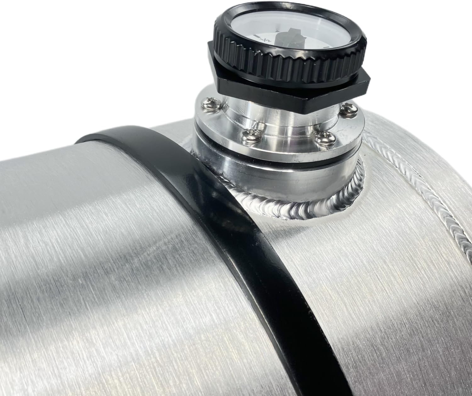 JSD 14.5 Gallons 12" x 30" Aluminum Auxiliary Spun Round Fuel / Gas Tank With Level Gauge 1/4" NPT Outlet
