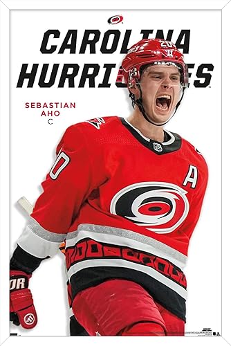 Trends International NHL Carolina Hurricanes - Póster de pared de la serie 23 de Sebastian Aho, 22.4 pulgadas de largo x 14.7 pulgadas, versión