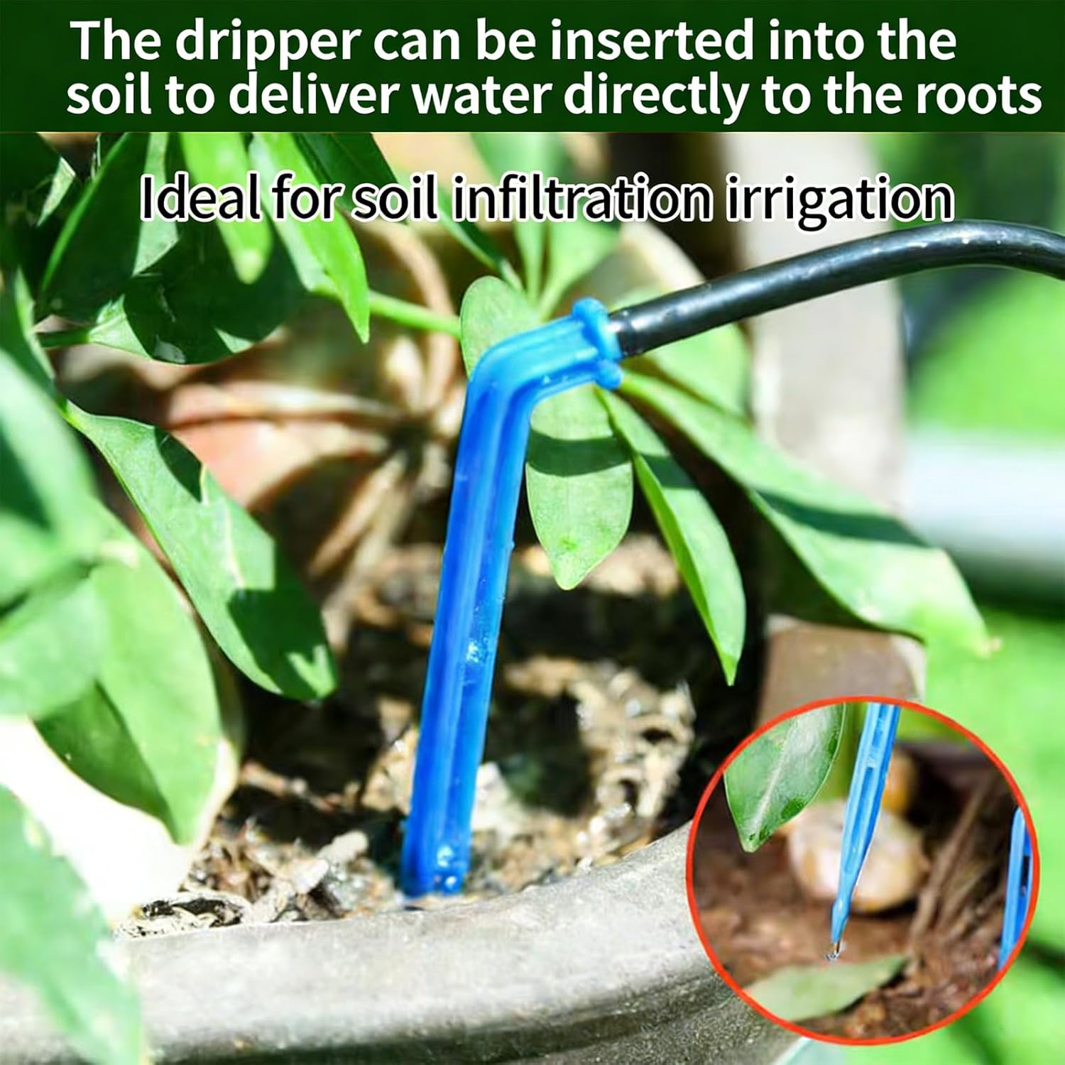 Efficient Drip Irrigation Set with Sun Panel and Extended Power Duration Friendly Watering Structure