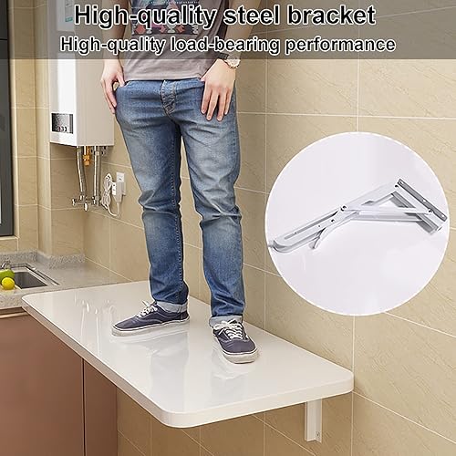 Miniatura 4 de HADIIH Mesa plegable para montar en la pared longitud del banco de trabajo mesa plegable para lavandería mesa de pared estable y resistente para