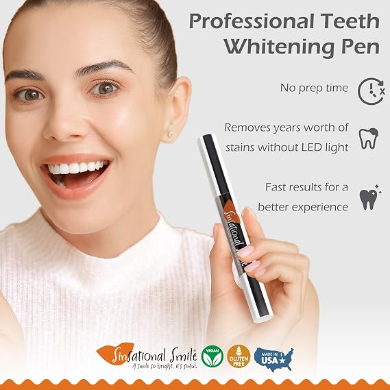 Sinsational Smile Teeth Whitening Pen, Up to 120 Treatments - Safe, Fast, Simple, Effective, Removes Stains, No Sensitivity, Enamel Safe, for Sensitive Teeth & Gums, 2-Pack
