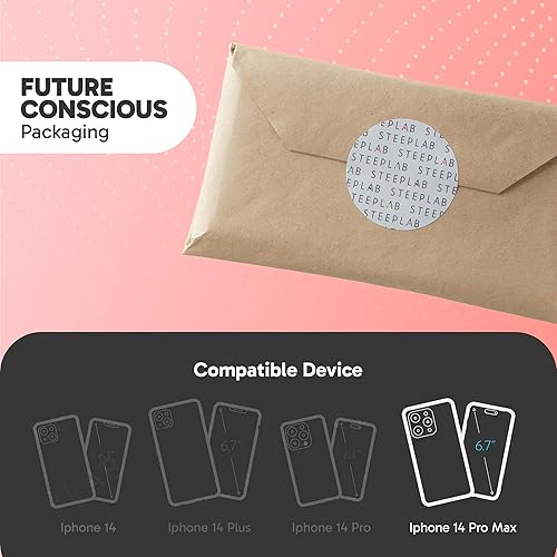 Miniatura 6 de SteepLab Funda de barrera para iPhone 14 Pro Max, protección de 360 grados que absorbe impactos con bisel elevado y colores llamativos (melocotón