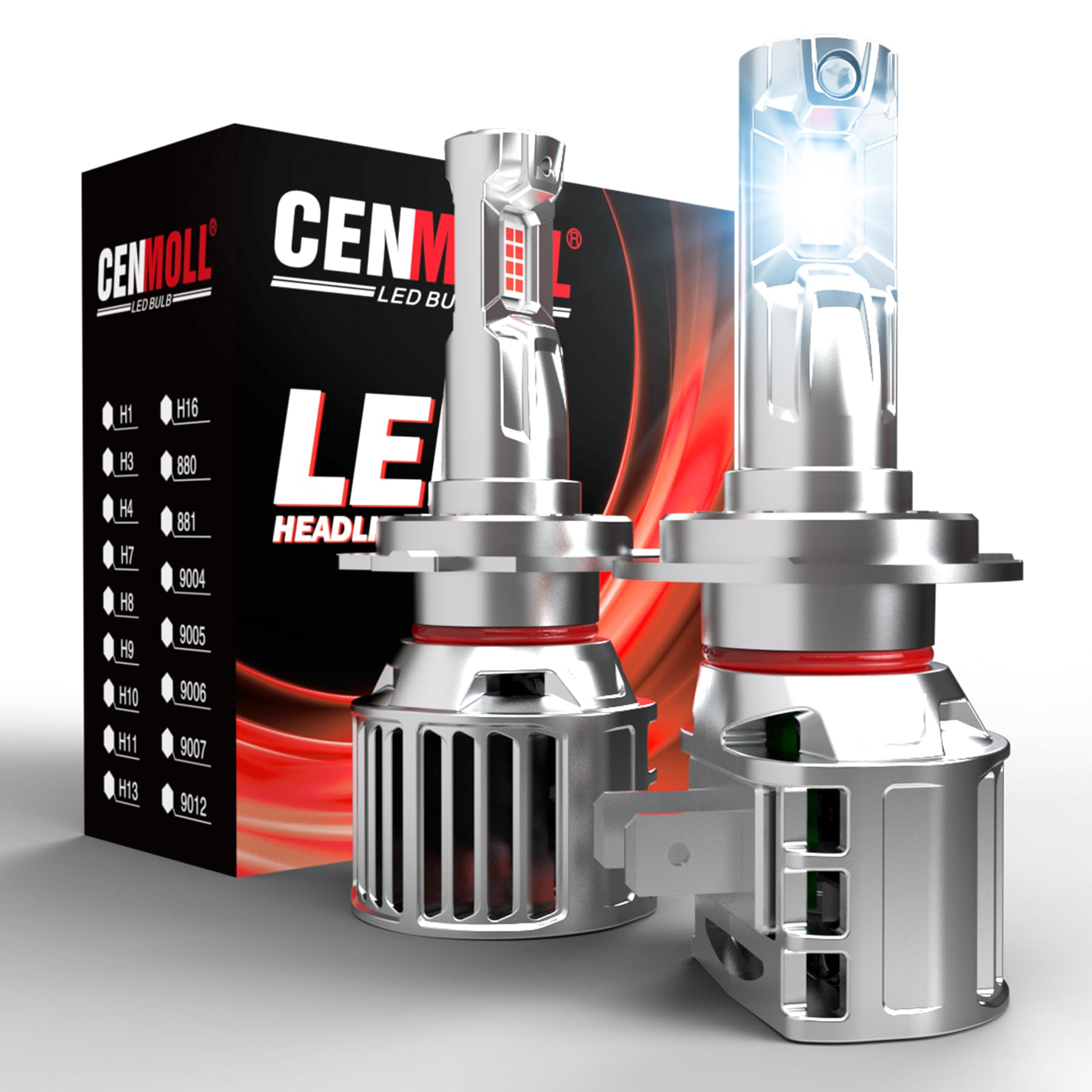 Ampoule H7 LED Voiture, Super Lumineux 80W 16000LM 6000K Blanc Froid Faisceau réglable à 360 degrés Kit Conversion Ampoules H7 LED Anti Erreur Mini Design Tout-en-Un, Lot de 2