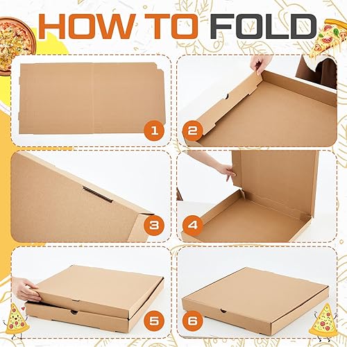 Miniatura 3 de 10 cajas de pizza corrugada de 14 x 14 pulgadas, resistentes a la grasa, cajas de embalaje para pasteles, galletas, alimentos y manualidades