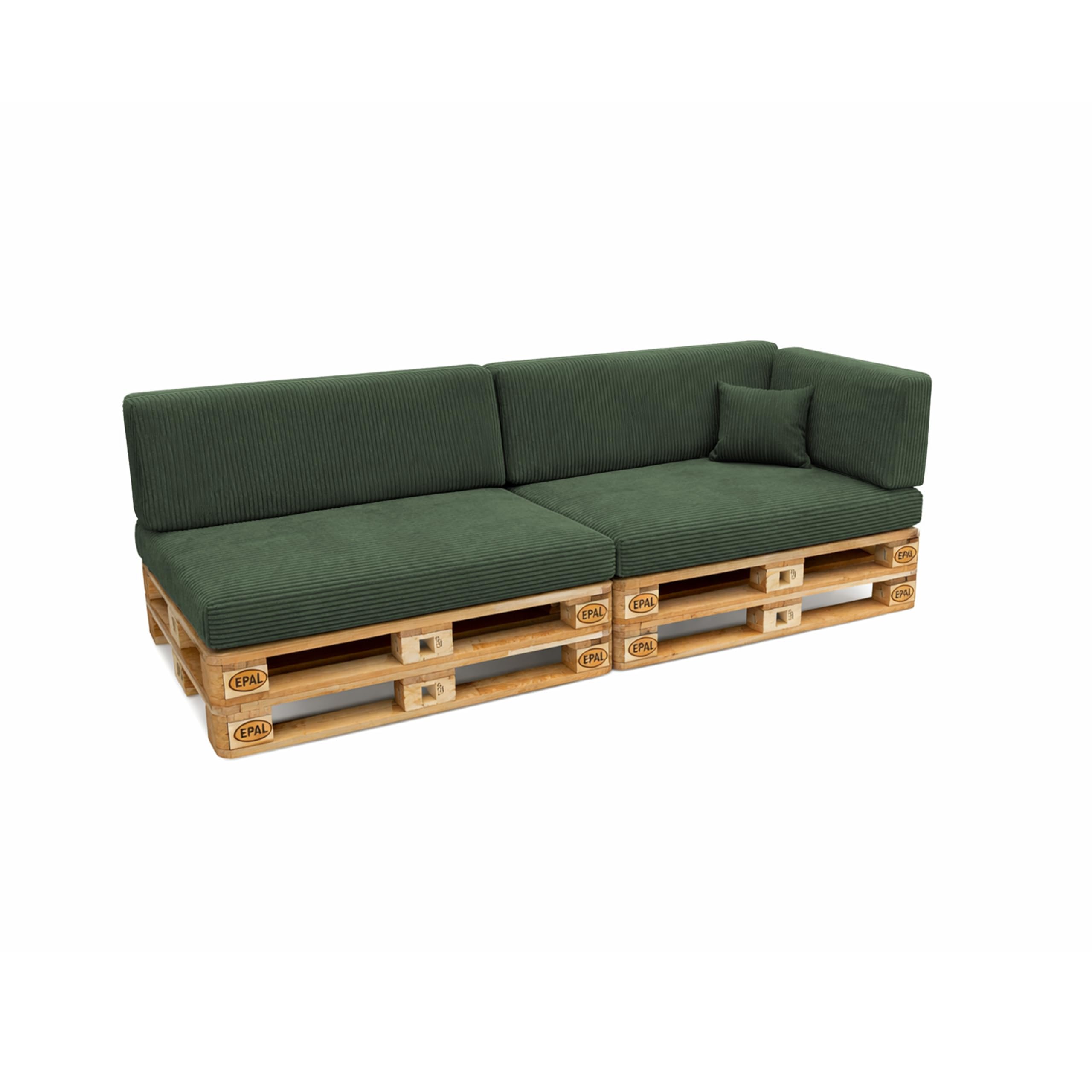 POKAR Euro Pallet Seating Set of 2: 1x seat cushion 120x80cm + 1x back cushion 120x40cm, cold foam, removable covers, Home Garden Furniture DIY, indoor outdoor pillow, without pallets, Beige — view 212