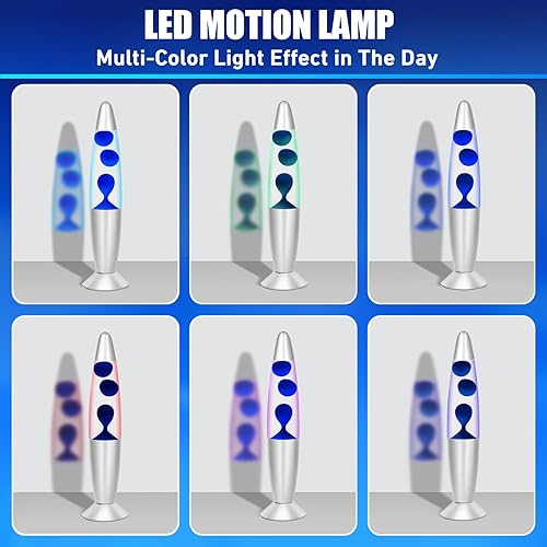 Miniatura 5 de Dalavalampa Lámpara de movimiento líquido que cambia de color, lámpara LED de magma azul de 13 pulgadas para adultos y niños, luz nocturna, regalos