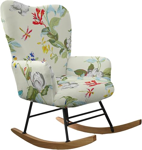 CRFATOP Printed 1 PC Nursery Rocking Chair Recliner Covers Upholstered Glider Ro