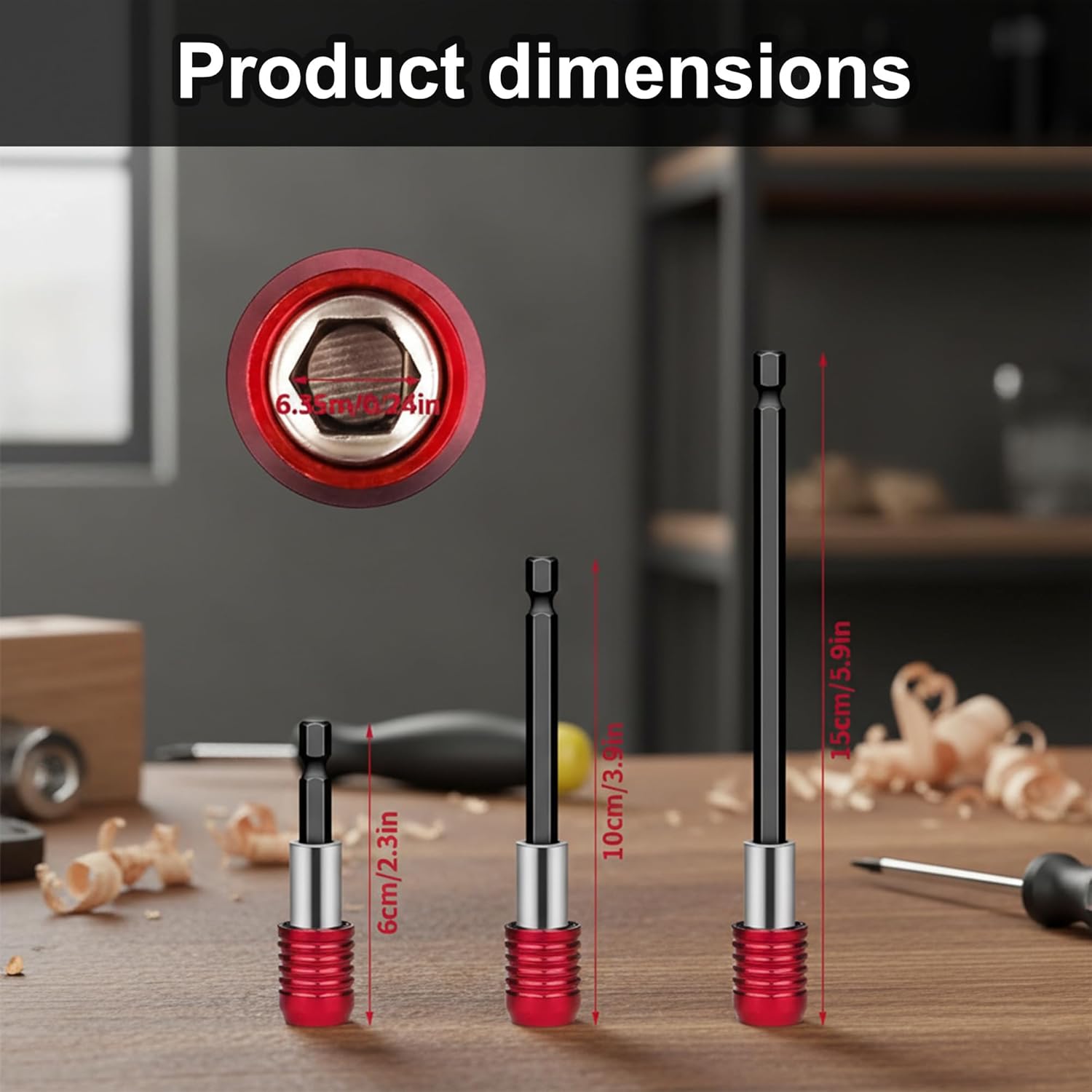 Magnetic Drill Bit Holder, Quick Release Hex Shank Extension Bar for Power Tools Screwdrivers and Drill Bits, Easy Change Design, 3 Pack