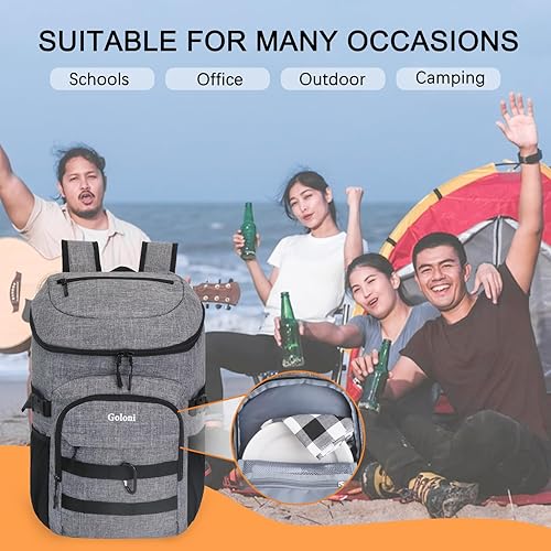 Miniatura 6 de Mochila enfriadora, impermeable y a prueba de fugas, mochila térmica portátil, ligera, para playa, viajes, camping, almuerzo para hombres y mujeres