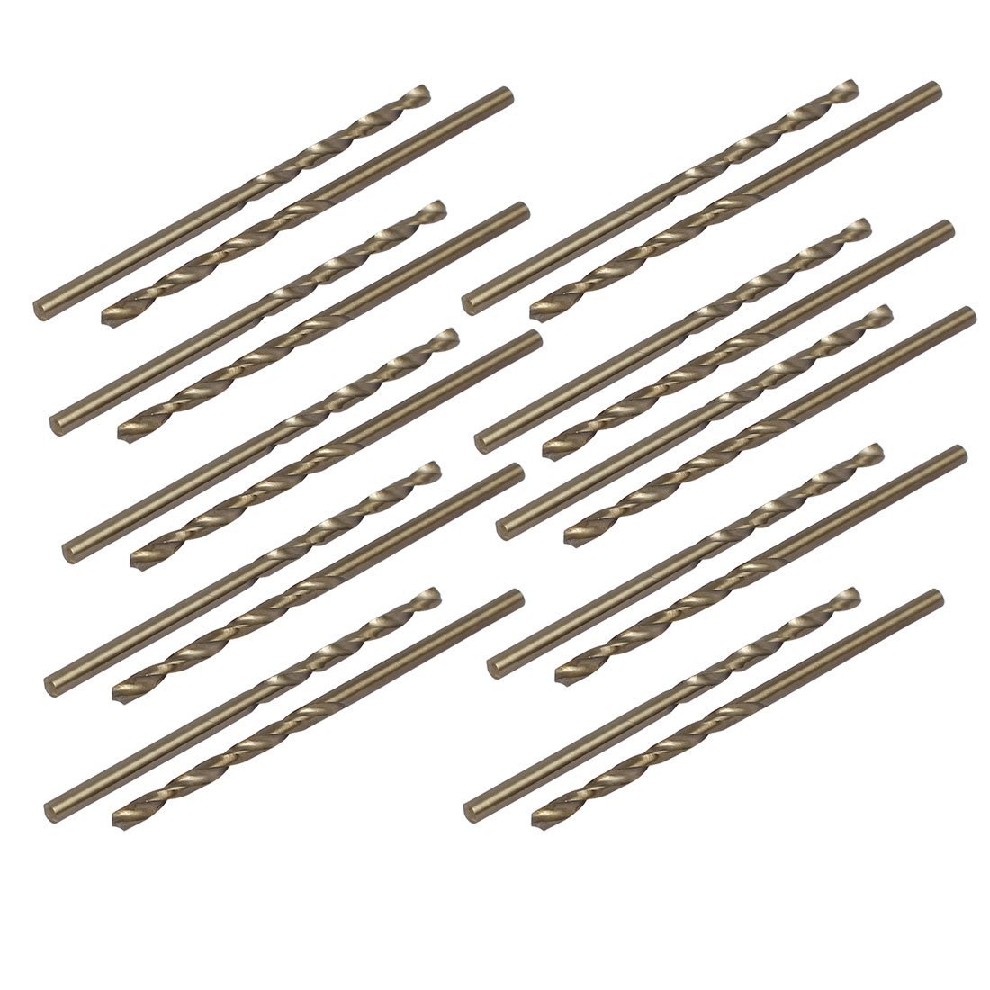 Utoolmart 20pcs 2.5mm Twist Drill with Titanium Coated High Speed Steel Bit HSS CO for Steel,Copper,Aluminum Alloy
