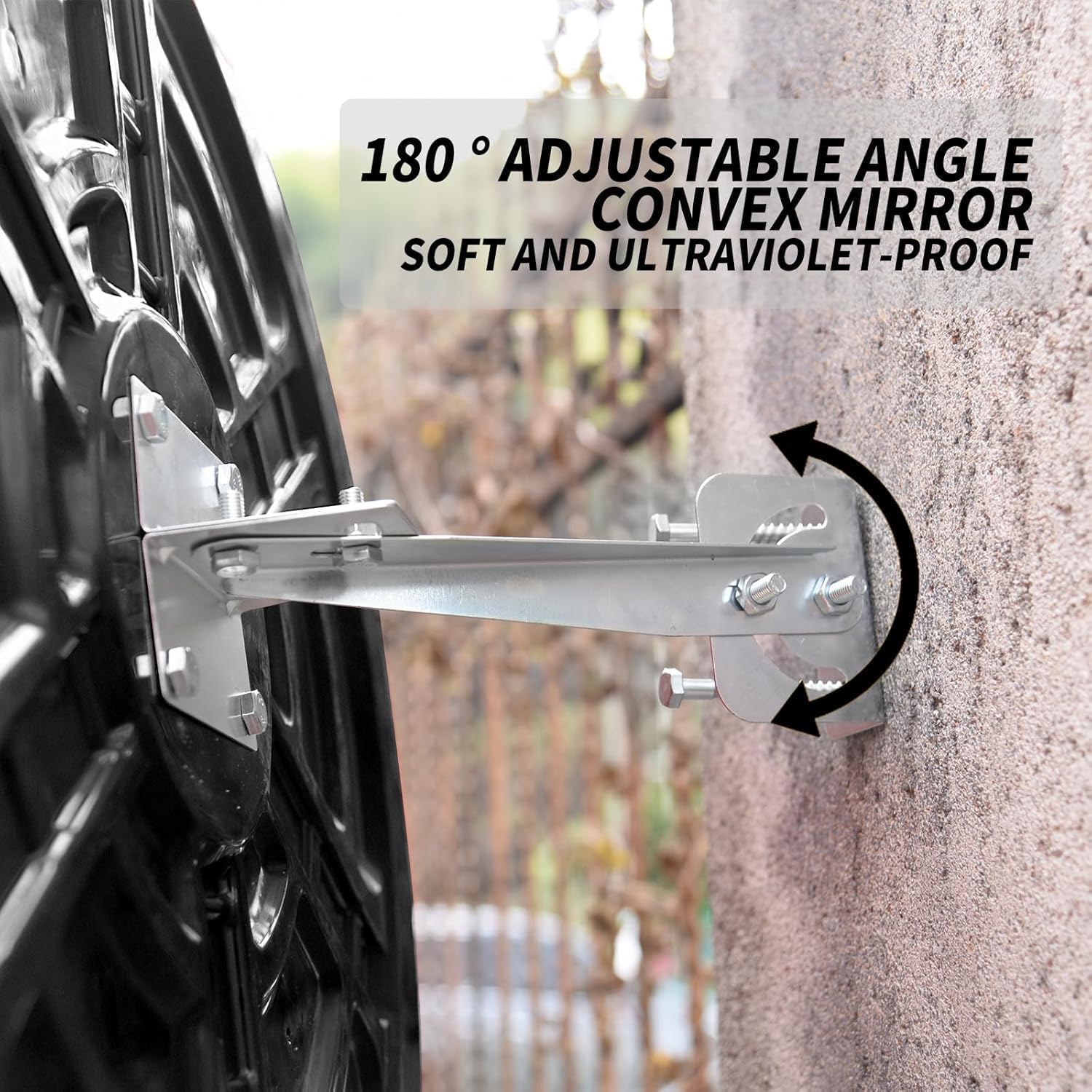 18 inch Black Security Mirror, Corner Security Blind Spot Mirror with Adjustable Wide Angle View for Garage,Warehouse,Parking Indoor Use