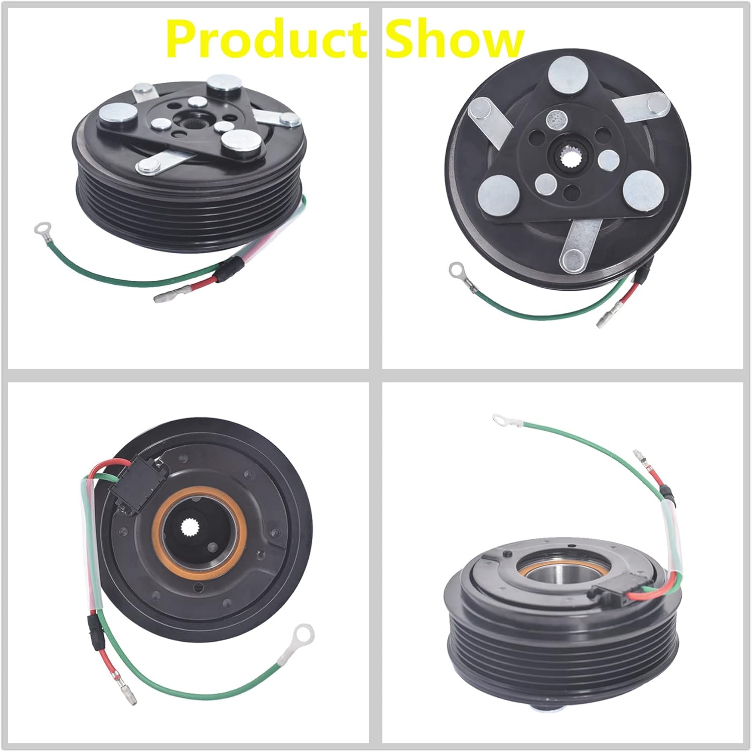 WFLNHB AC Compressor Clutch Kit Pulley Coil Plate Replacement for Ram 1500 2500 3500 Liberty