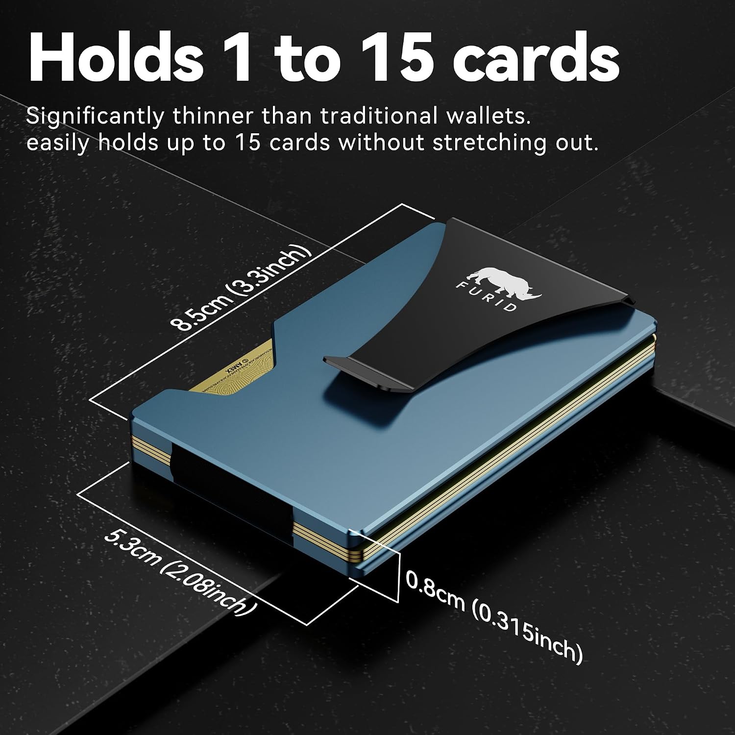 Minimalist Card Wallet for Men Slim: Rfid Metal Wallet with Money Clip image 5