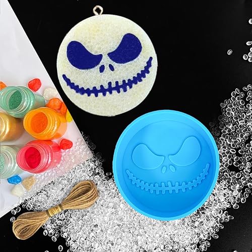 Miniatura 9 de Rifanda Molde fresco de Halloween para automóvil, calavera con rosa de silicona fresca para cuentas aromáticas, molde de silicona apto para horno,