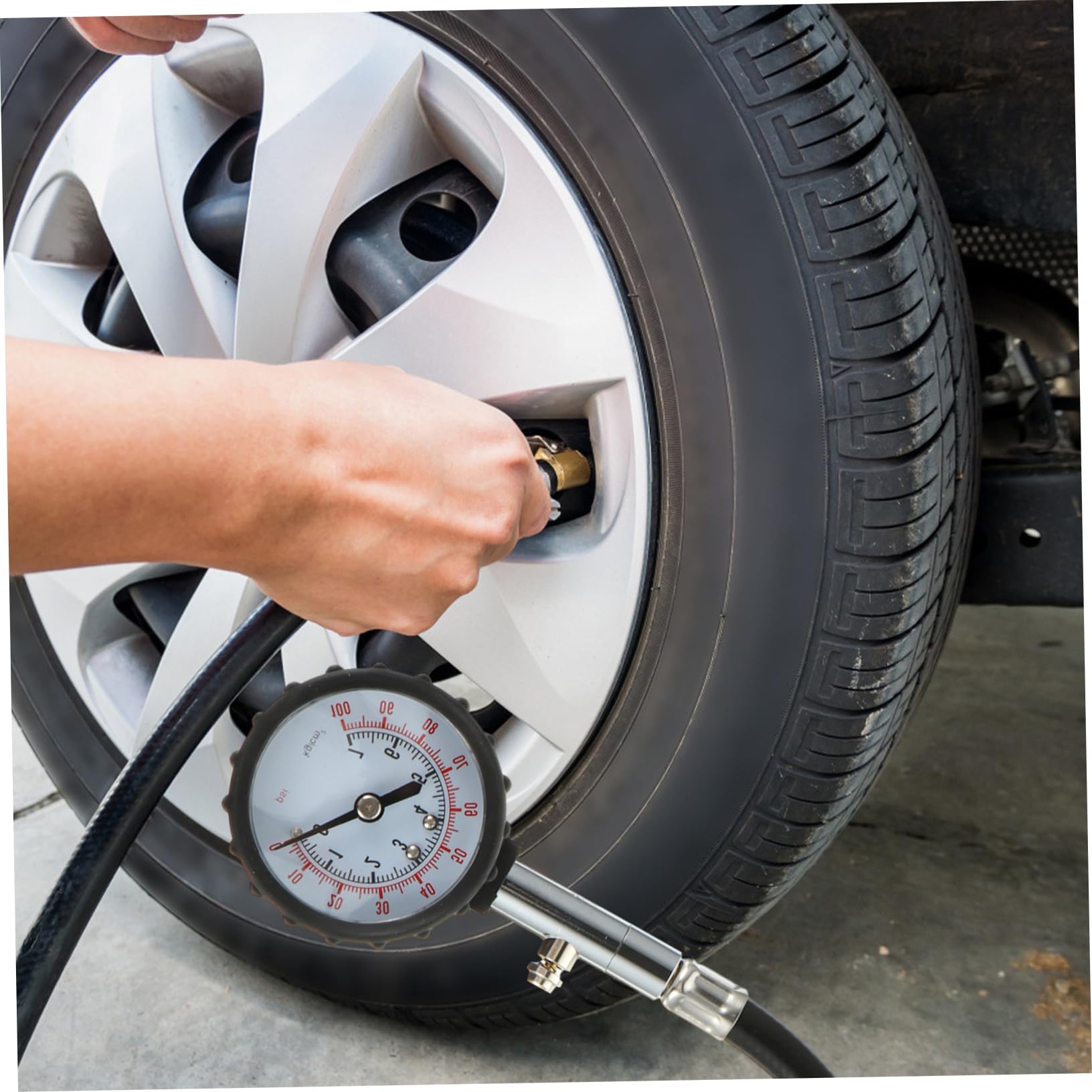 GLEAVI 3pezzi Misuratore Di Pressione Pneumatici Per Auto Con Tubo Flessibile Manometro Per Gonfiaggio Pneumatici Compatto e Facile Da Usare Adatto Auto e Furgoni Controllo Preciso Della