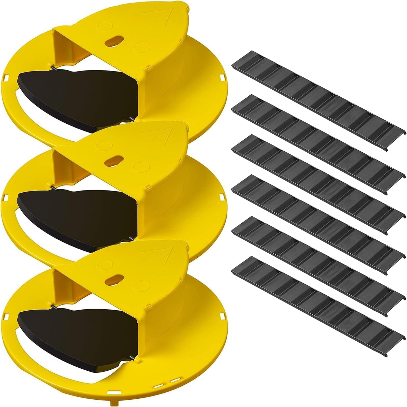 3 Sets Mouse Trap Bucket - Multi-Catch, Auto-Reset, Humane or Lethal Rat Trap - Mouse Traps Indoor for Home, Farm, Warehouse, Garage, Great Rat Traps, 5 Gallon Bucket Compatible(Yellow)