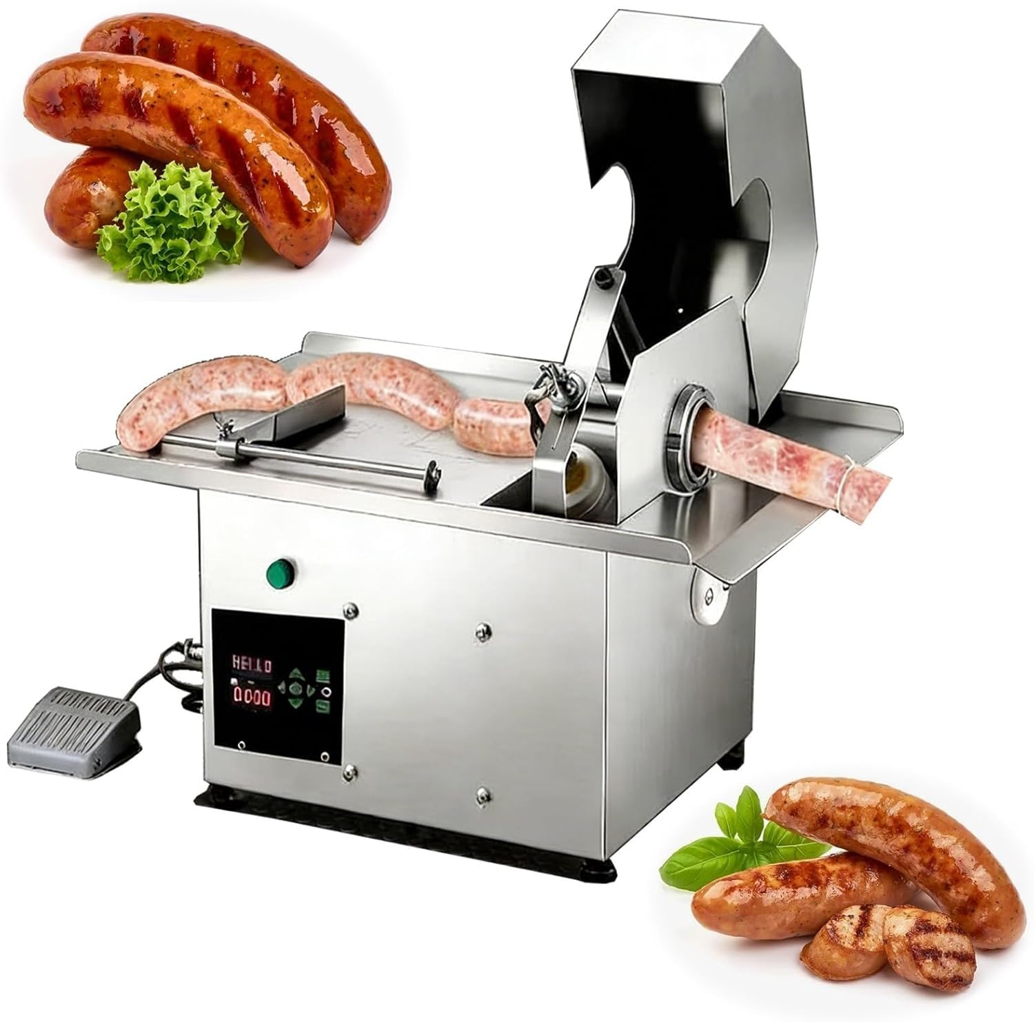 Electric Sausage Knotting Machine, 200W Automatic Tying, Commercial Linker For Restaurant, Adjustable Length, Max Diameter 50mm