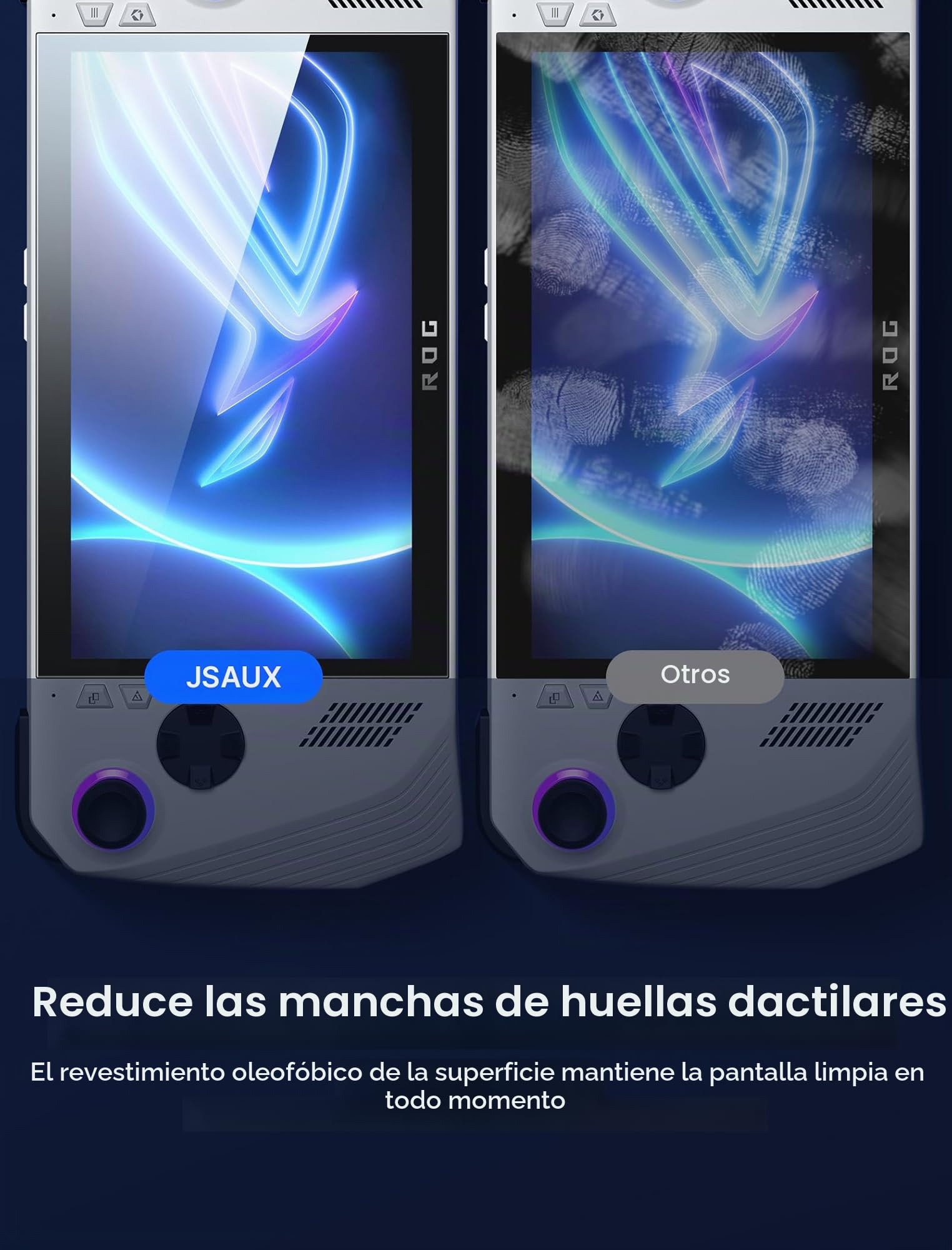 JSAUX Protector de Pantalla para ROG Xbox Ally/ROG Xbox Ally X 2025/ROG Ally, Cristal Templado Ultra HD con Marco Guía, Protector de Pantalla de 7 Pulgadas para ROG Ally X 2024 (2 Piezas)