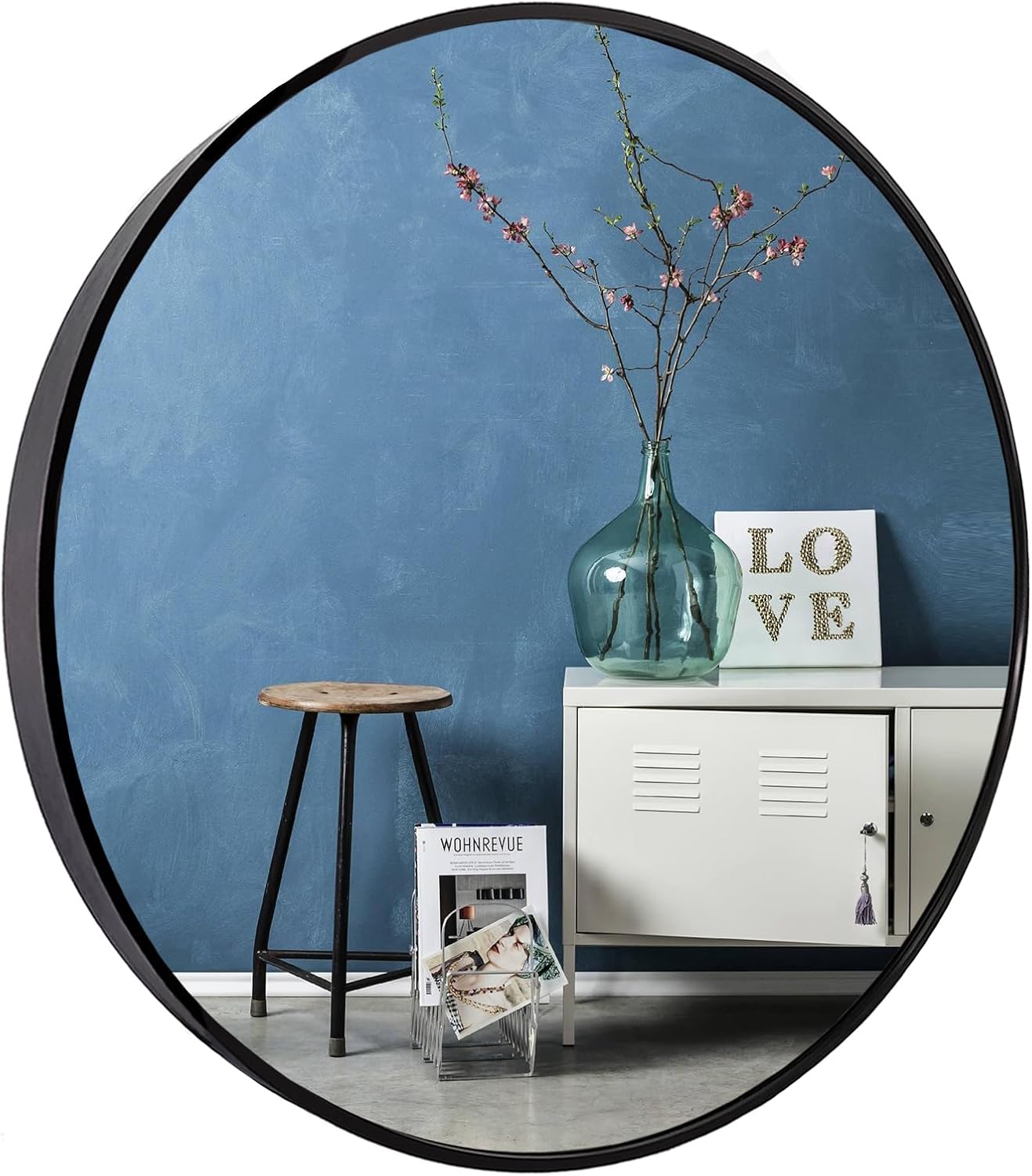 Sunniry Black Circle Mirror 20 inch, Round Bathroom Mirror