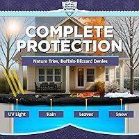 Vista 3 de Buffalo Blizzard Funda de invierno de lujo para piscinas rectangulares enterradas o sobre el suelo de 12 x 24 pies Reversible azul/negro