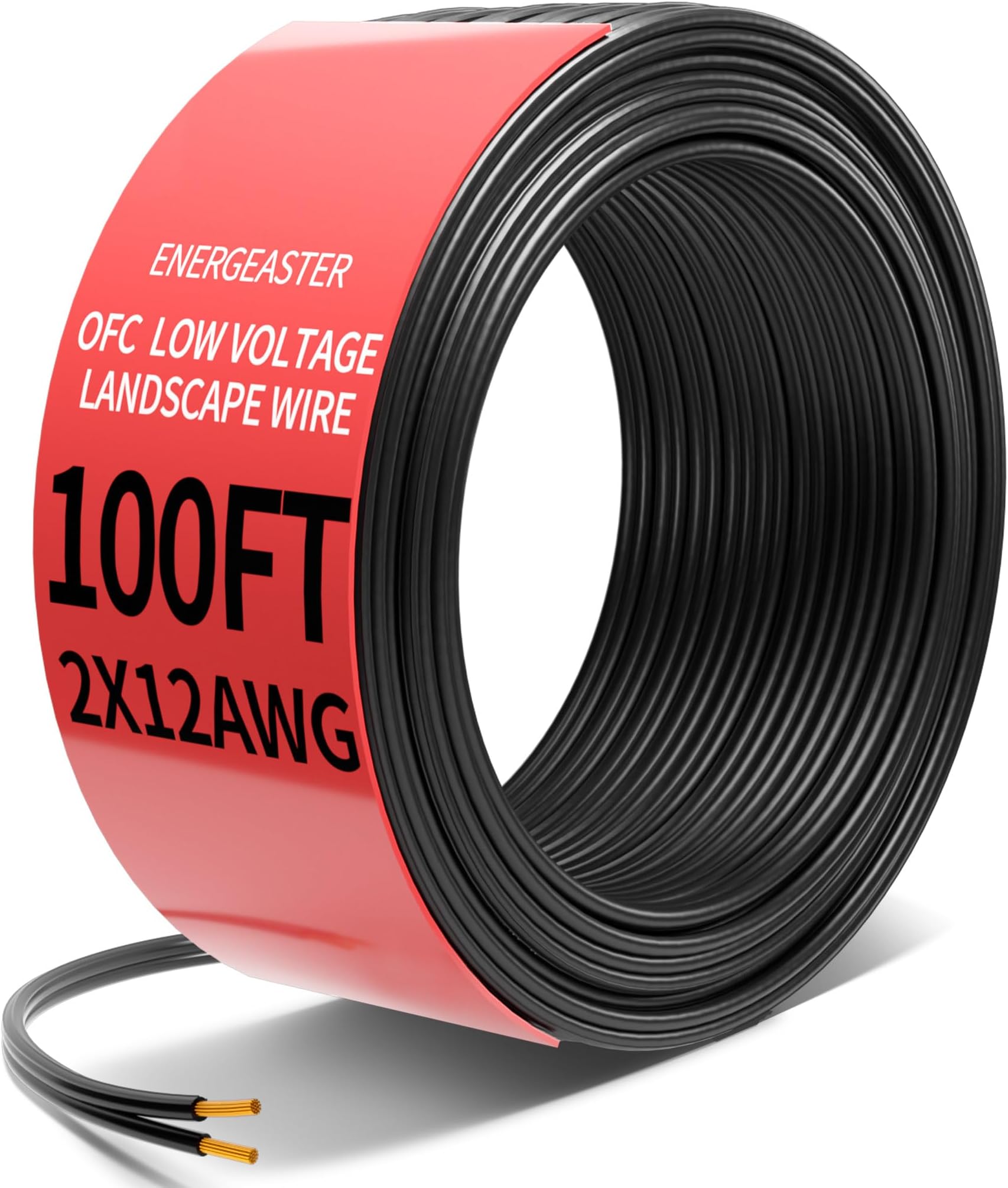 12/2 Low Voltage Landscape Lighting Copper Wire,12 Gauge 2 Conductor,Low Voltage 12 AWG Copper Extension Cord for Speaker, LED, Automotive Wire 12V/24V DC(100FT)