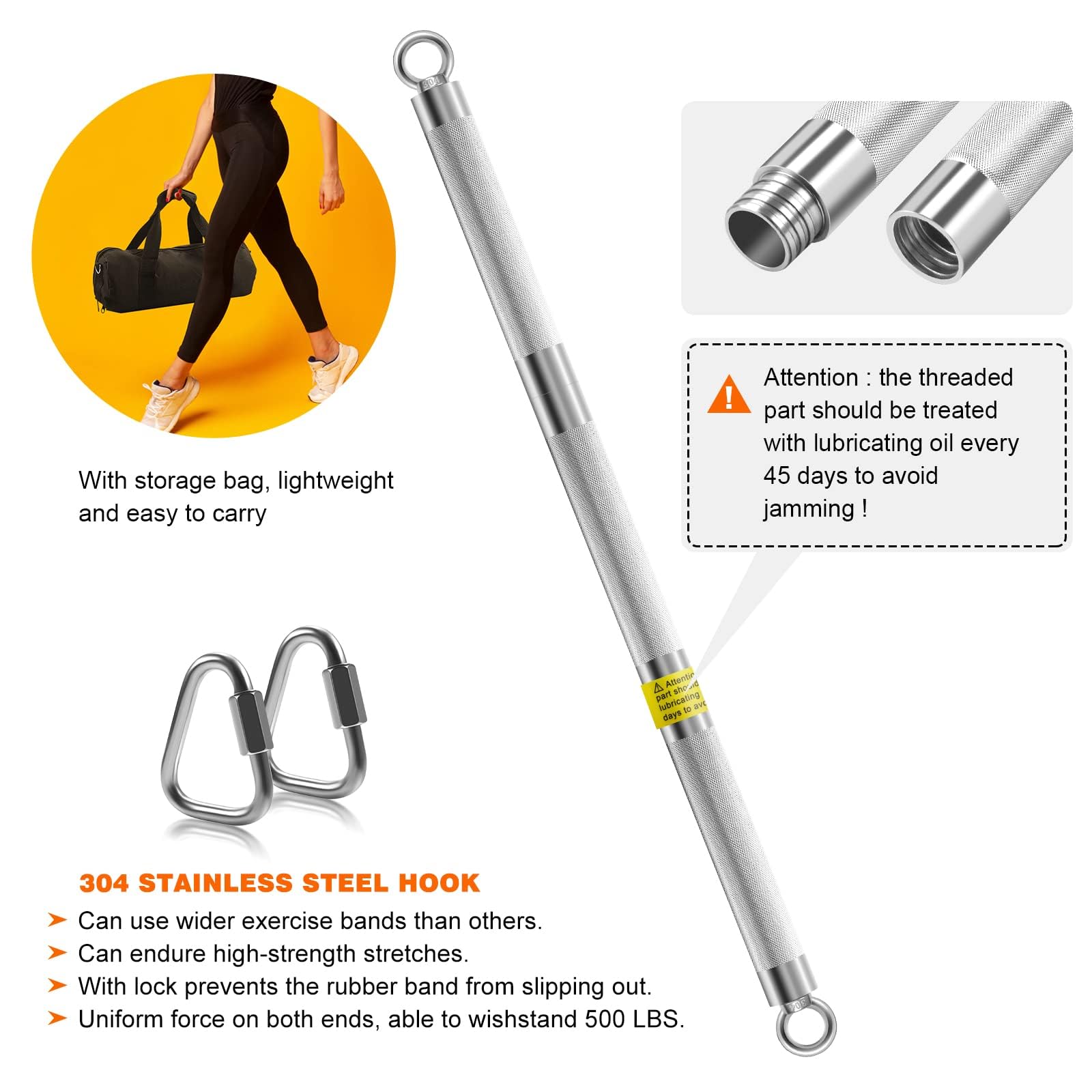 X Bar Elite - Works With X3 Resistance Bands - Option : Bar/plate Only/full Set - Foto 10