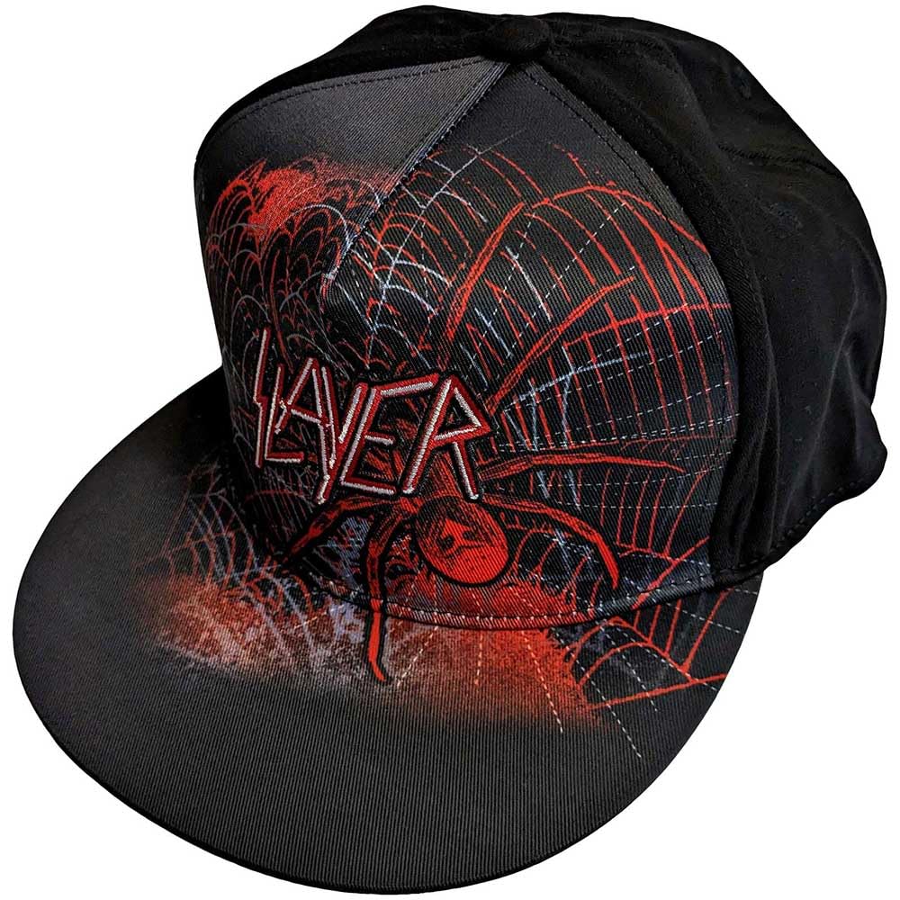 Rock Off Officially Licensed Products Men's Black Slayer Spiderweb Band Logo Baseball Cap One Size