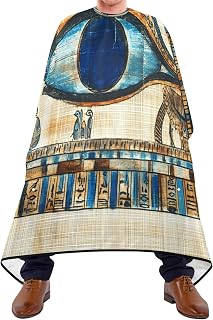 Quteprint Barber Cape for Haircutting Ancient Egypt Eye of Horus - Waterproof Adjustable Hair Cutting Cape for Men Women Kids Salon & Home Use, Professional Salon Cape (2 Suction Cup Hooks)