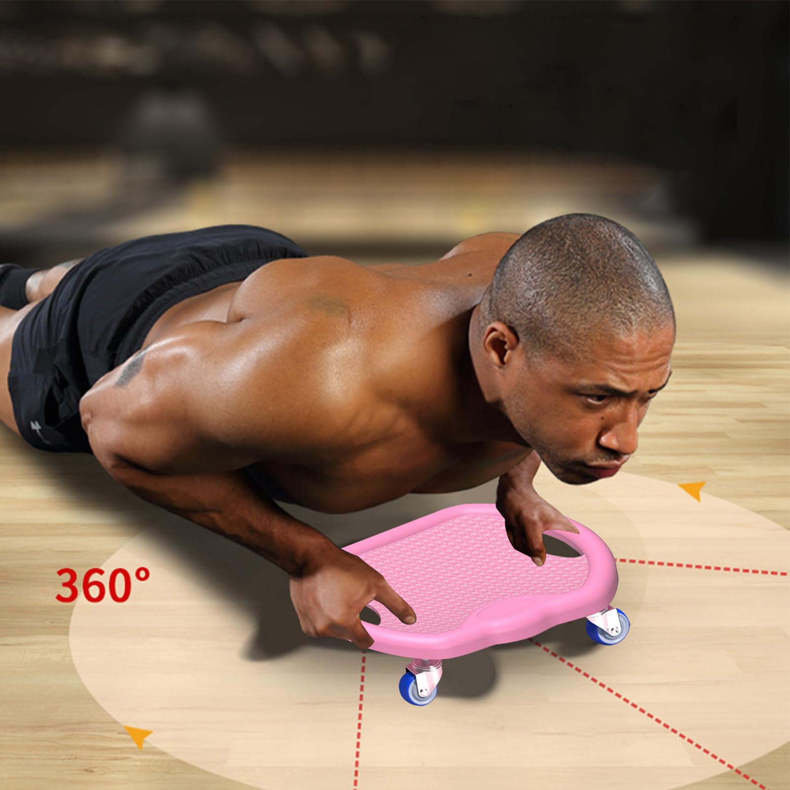 Ab Roller - trening brzucha w domu, cicha deska z matą, mocny PCW + stal nierdzewna, spalanie tkanki tłuszczowej na całe ciało, kontrola masy brzucha, siłownia lub do użytku domowego, 30 x 30 x 8 cm