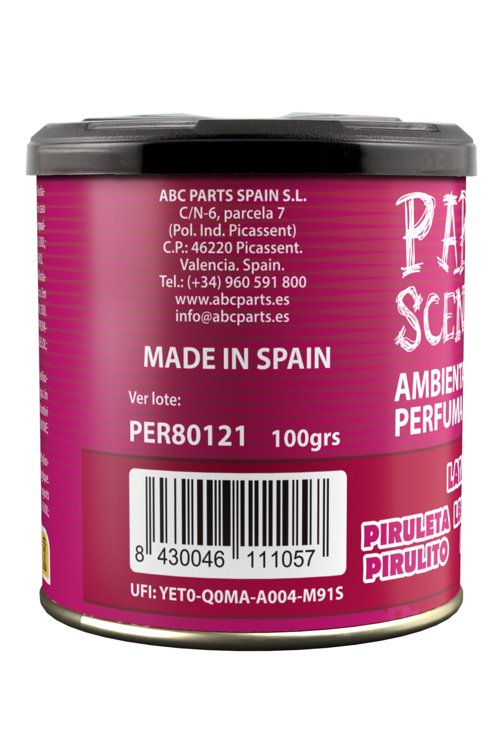 PARADISE SCENTS Paradise PER80121 Perfumador Lata Piruleta 100 g