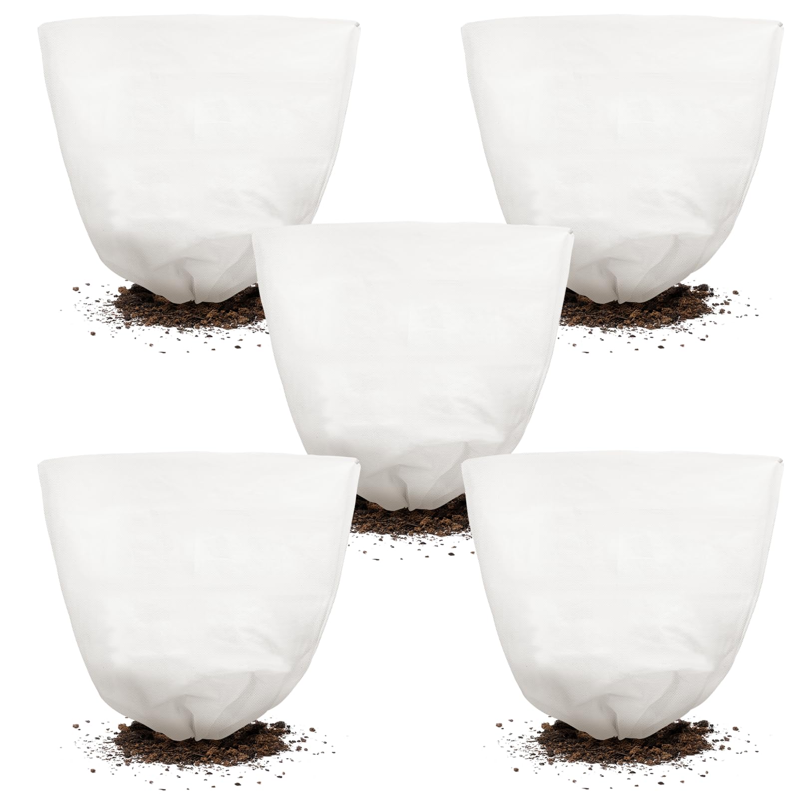 NNG 5 fundas de invierno para plantas, protección contra la congelación de 47.2 x 47.2 pulgadas, cobija de escarcha con cremallera y cordón, protector de plantas, chaqueta de arbusto, cubierta de