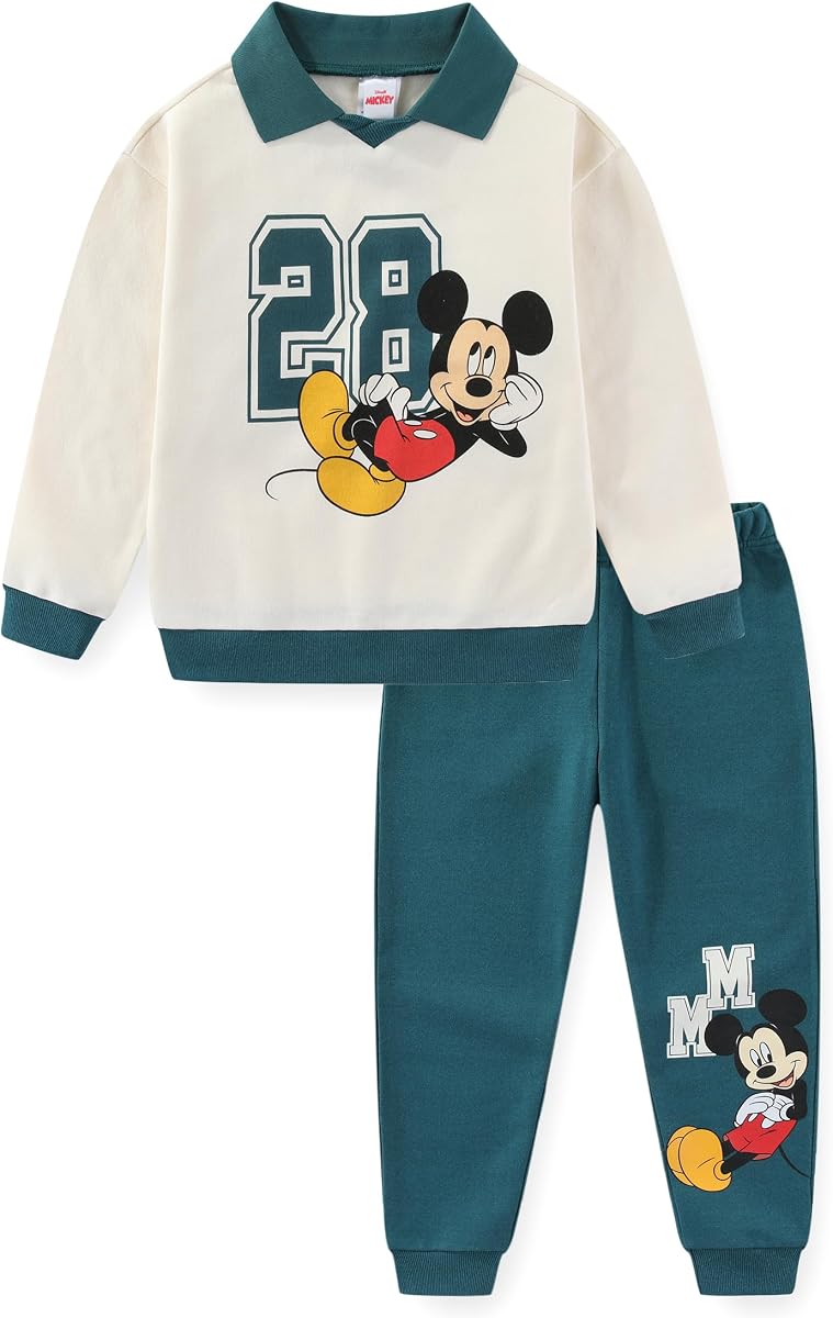 Disney Mickey Mouse - Conjunto de sudadera y pantalón tipo polo para niños pequeños