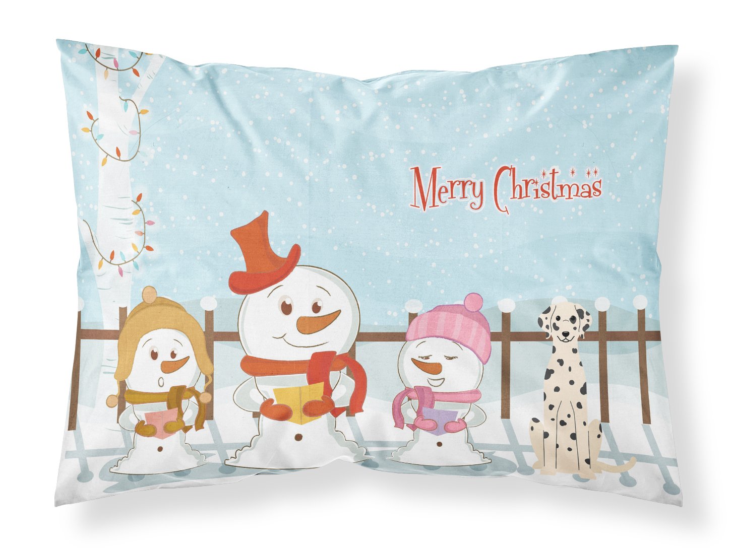 Taie d'oreiller Dalmatien Noël multicolore pour salon festif