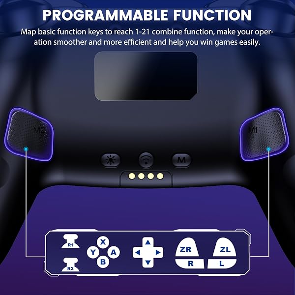 BEBONCOOL GAMING Switch Controller für Switch 2/Switch/Lite/OLED mit Ladestation, Hall Effekt Joystick, kabelloser Switch Pro Controller mit RGB Beleuchtung, programmierbar, Turbo & Wakeup - 4