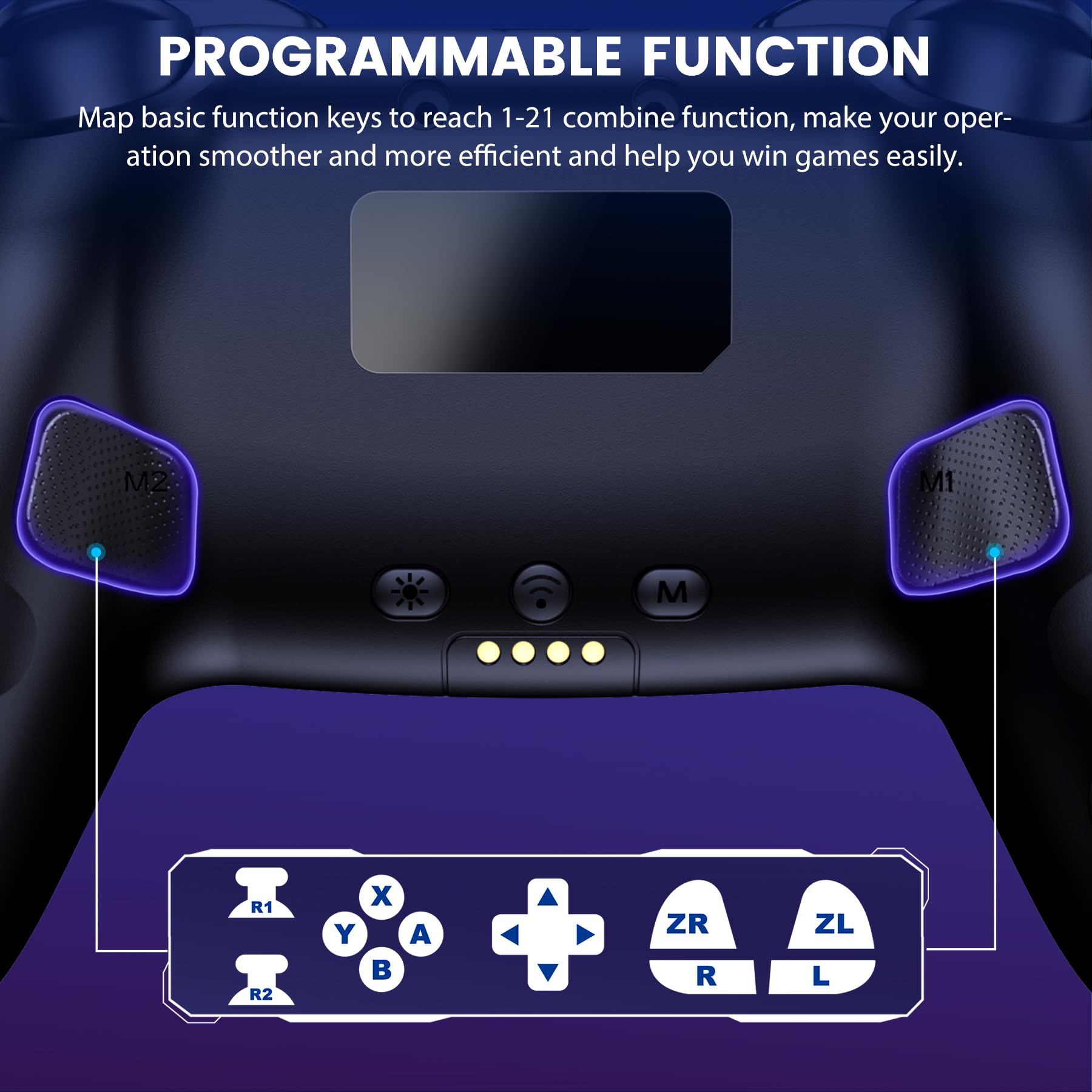 BEBONCOOL GAMING Switch Controller für Switch 2/Switch/Lite/OLED mit Ladestation, Hall Effekt Joystick, kabelloser Switch Pro Controller mit RGB Beleuchtung, programmierbar, Turbo & Wakeup - 4