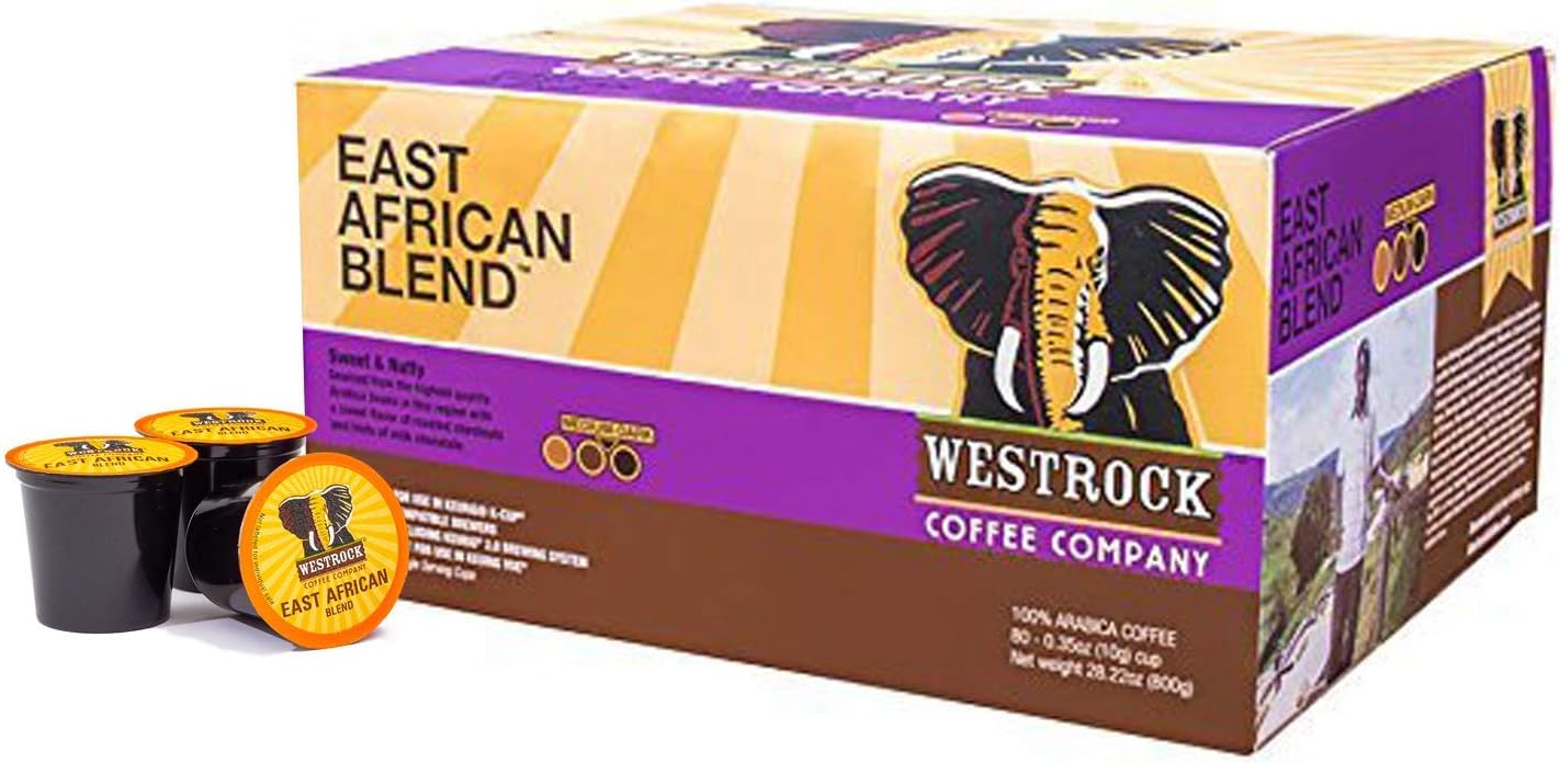 Westrock Coffee Company, East African Blend, Single Serve Coffee Cup, Medium-Dark Roast (80)