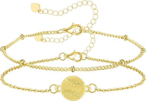 KYROVIA Volleyball/Soccer/Softball/Basketball Football Bracelet for Women Layere