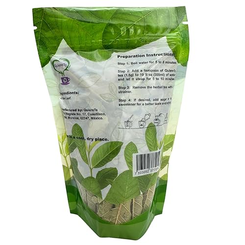 Miniatura 4 de Hojas de guayaba, Quiere Te, 1.76 oz (50 gramos), hasta 20 tazas, hojas enteras secas, guajava de Psidio, té de hojas sueltas de hierbas de guayaba,