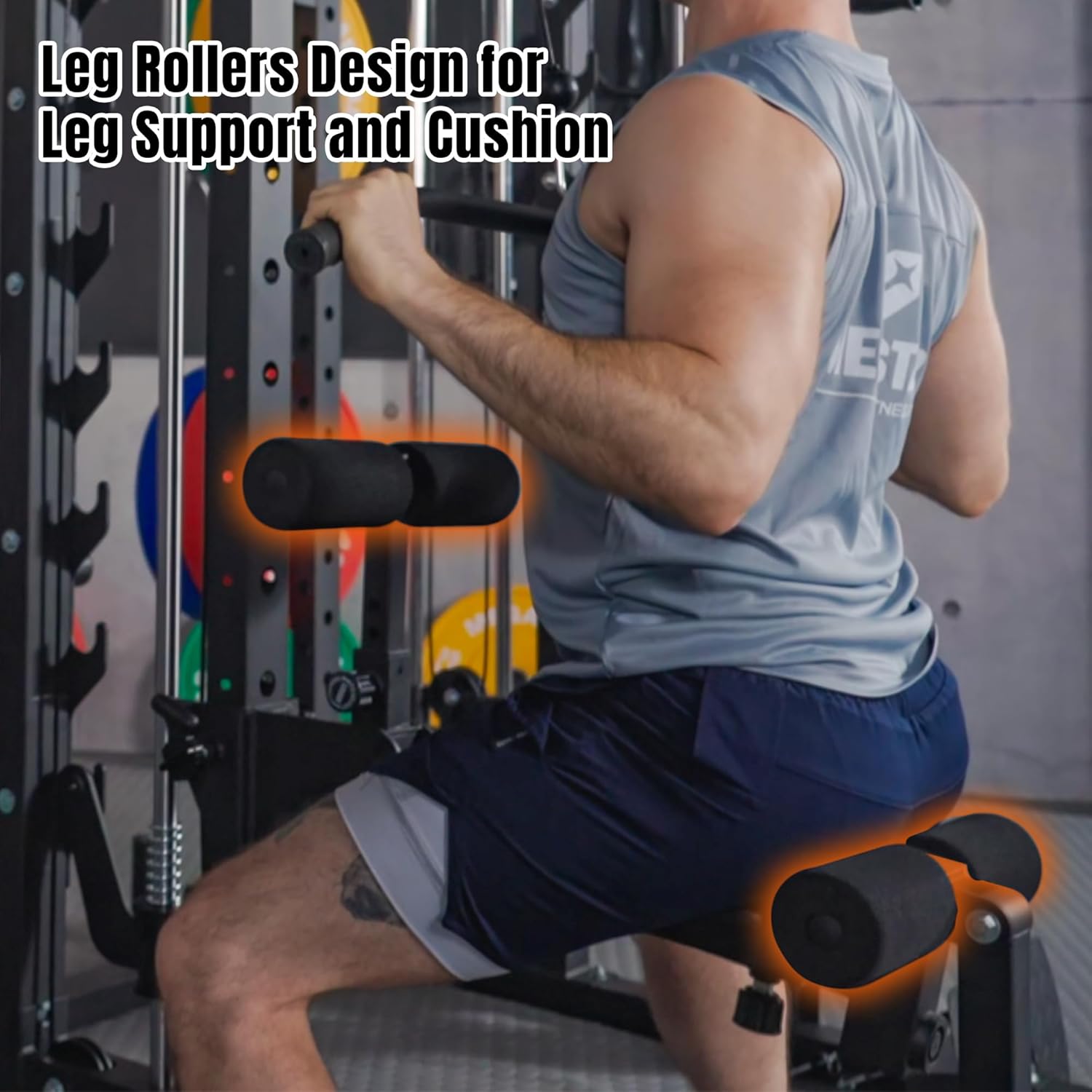 Rack Mounted Leg Extension, Power Cage Attachment, Compatible with 2x2, 2x3 and 3x3 Power Racks, Ideal for Chest Rows and LAT Pulldown